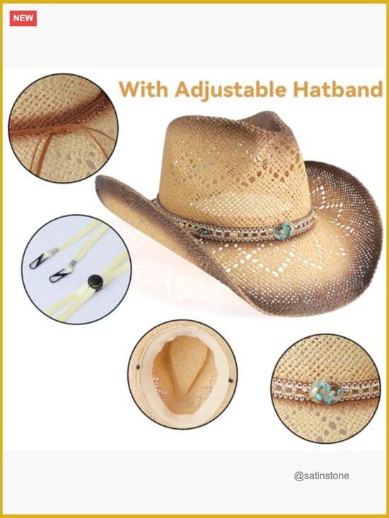 Wide Brim Shapeable Cowboy Hat with Breathable Paper Material